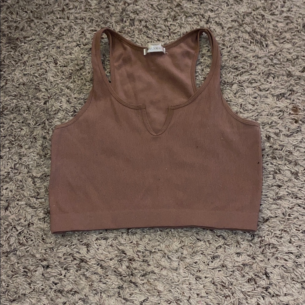 Bozzolo Brown Crop Top